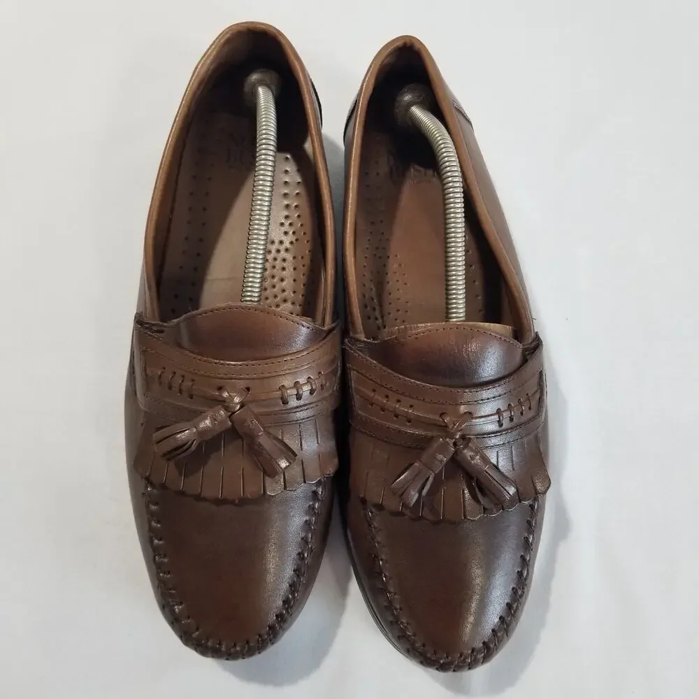 Nunn Bush Men's Brown 81225-02 Leather Tassel Kiltie Loafer Dress Shoe Brazil 11